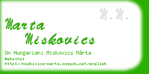 marta miskovics business card