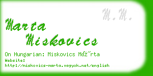 marta miskovics business card